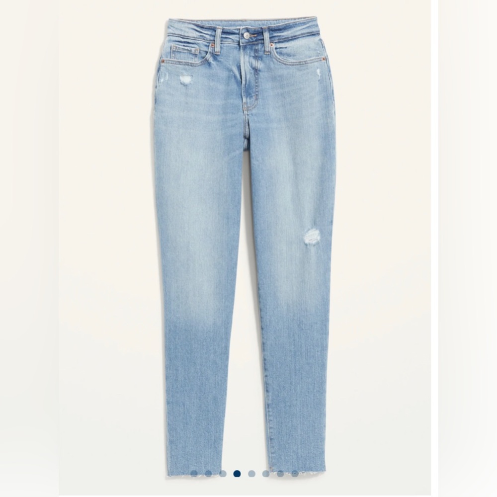 Old navy Curvy High-Waisted O.G. Straight Distressed Jeans for Women